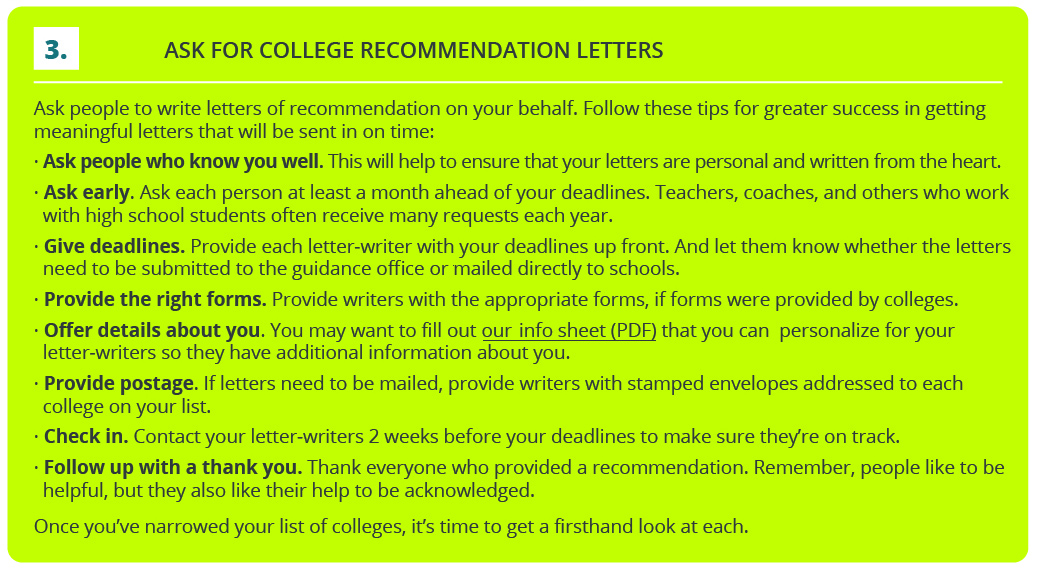 steps for recommendation letters